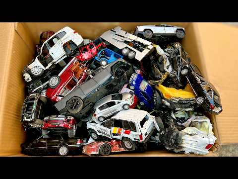 Box Full of Broken Crashed Diecast Cars - Tesla, Toyota, Honda, Ford, Jeep, Cybertruck, Isuzu