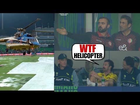 Helicopter came on lahore stadium to dry pitch but Afganistan vs Australia match got abandoned