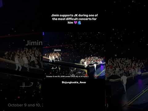 Jimin support💪jk during one of the most difficult concert for him🥲(jk injury)#jimin #jk#bts#tae#kpop