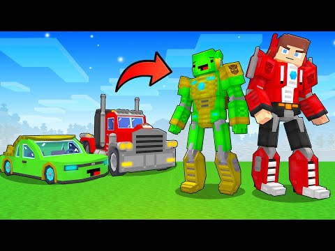 JJ and Mikey Become TRANSFORMERS - Maizen Minecraft Animation