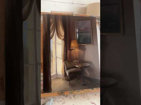 Painting a cosy interior in oils. Full process in my latest video❤️ #art #artist #painting #process