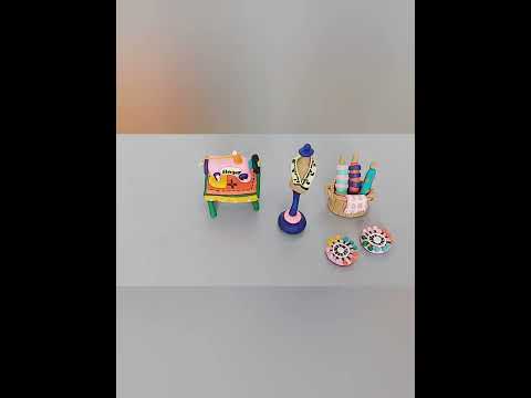 DIY polymer clay Sewing machine set #clay #miniature #shorts #clayvideos