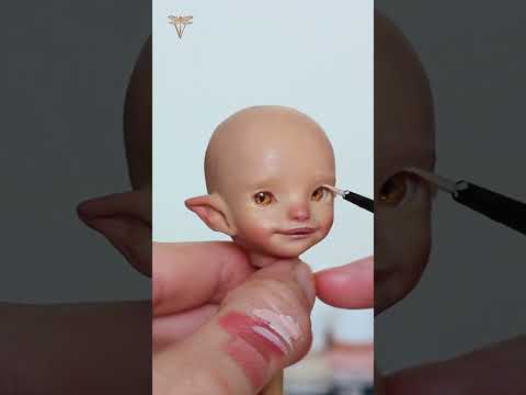 Polymer clay art doll tutorial - part 1: painting the face