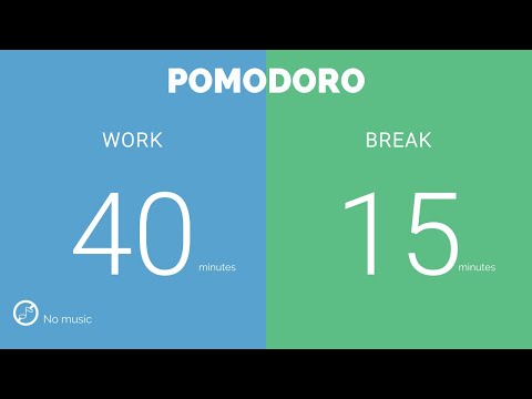 40 / 15  Pomodoro Timer || No music - Study for dreams - Deep focus - Study timer