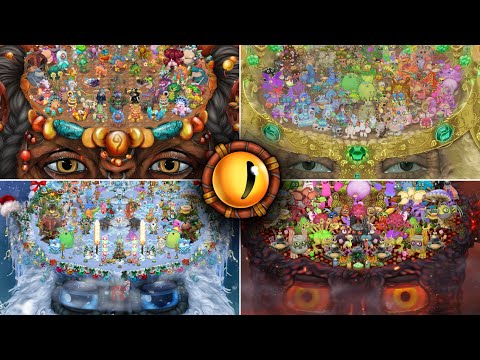 All Island Full Songs With EYES - My Singing Monsters | MSM