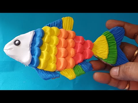 Rainbow fish making with clay🐟🌈