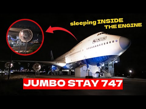 Sleeping in an ENGINE of a 747!! | Jumbo Stay Stockholm Arlanda | Airplane Hotel review