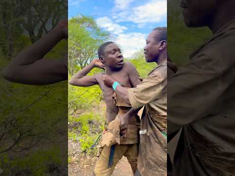 Hadzabe hunters fight for food #hadzabe #hadzabetribe #wildlife #fight #viralvideo #africa #hadza