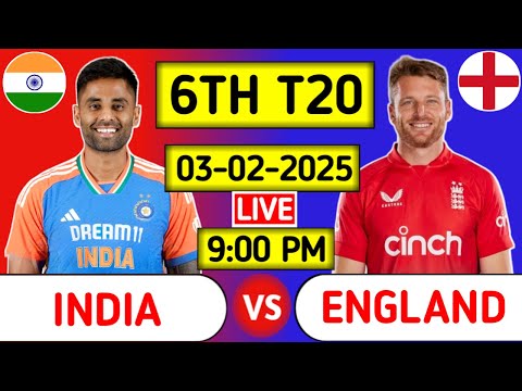 India Vs England 6th T20 Live Score