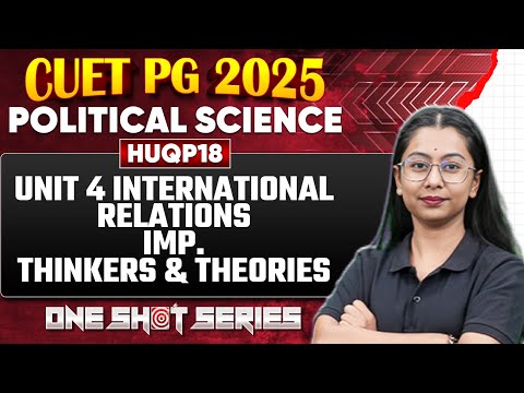 CUET PG 2025 Political Science | Unit - 4 International Relations | Important Thinkers & Theories