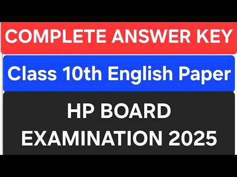 Today English Paper Answer Key {{ Class 10th }} HPBOSE 07/03/2025