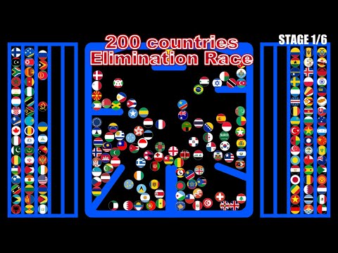 200 countries elimination marble race ~200 countries marble race~  in Algodoo | Marble Factory