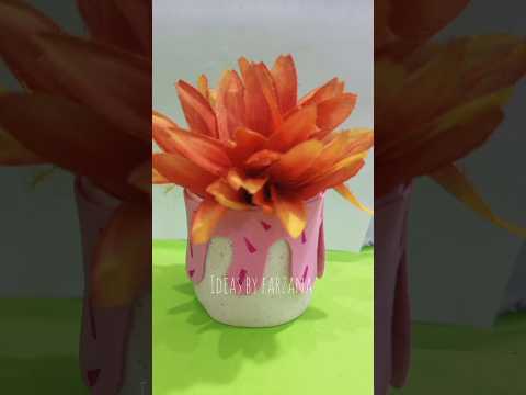 flowervase using bodyspray lid # artandcraft #diyvase #vasemaking #decorationideas #homedecoritems