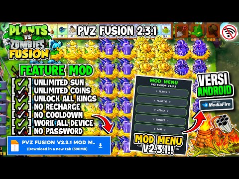 NEW UPDATE‼️PVZ FUSION MOD MENU V2.3.1 ANDROID TERBARU 2025!!  ALL FEATURES UNLOCKED | PvZ Fusion