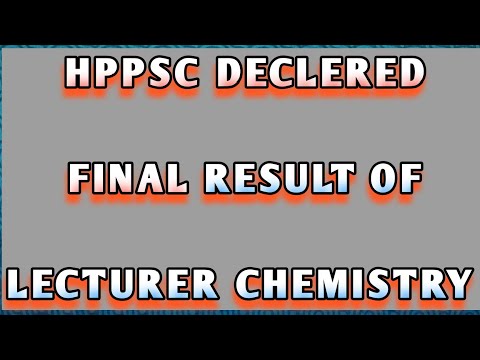 Lecturer Chemistry Final Result Out