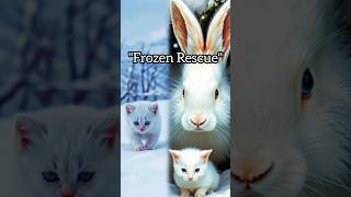 Frozen hope: Rabbit's brave rescue of a kitten 🐰❄️😺 #emotionalstory #rabbitrescue #animalrescue