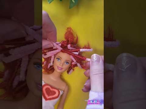 How to curl doll's hair 😍 Barbie Hair Salon at Home 💇‍♀️ Hair Tutorial ❤Gorgeous Red Hair Hacks ❤