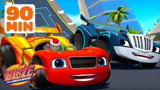 Blaze's Monster Machine Adventures as RACE CARS! 🏎️💨 | 90 Minutes | Blaze and the Monster Machines