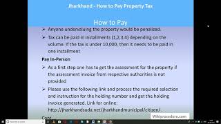 Jharkhand - Pay Property Tax