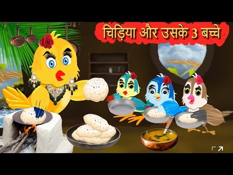 गरीब टोनी चिड़िया की 3 बच्चे |chidiya cartoon|hindi cartoon|moral story|tuni chidiya #DabbuCartoonTV