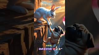 दोस्ती हो तो ऐसी! 💖🐰🐶"True Friendship#Friendship #EmotionalStory #HeartTouching #Shorts #AnimalLove