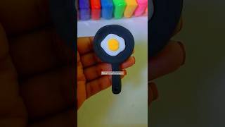 How cute.! DIY easy miniature craft | miniature pan with egg | #shorts #shortvideo #miniature #diy