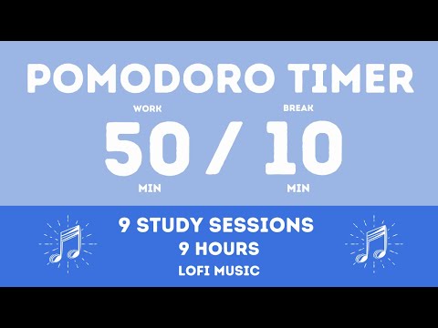 50 / 10 Pomodoro Timer || Lofi music - 9 Hours - Study for dreams - Deep focus - Study timer