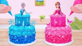 Disney Elsa & Anna Princess Cake ✨Miniature Princess Pull Me Up Cake Recipe Decorating ✨ Mini Cakes