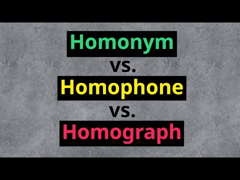 Homograph | Homonym | Homophone