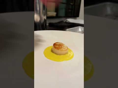 Roasted Diver Scallop with Corn Velouté #scallops #corn  #chef