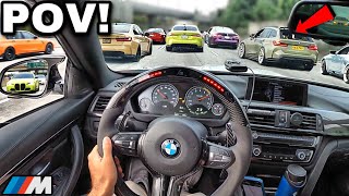 You Drive A Straight Piped BMW M4 F82 To LA’s BIGGEST BMW CAR MEET [LOUD EXHAUST POV]