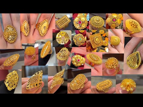 Latest Gold Round Rings With Price l Gold Rings Designs For Womens With Price l Gold Rings Latest...