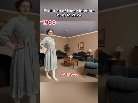 Evolution of Home interiors 1900 to 2024 #evolution #homeinterior #fashion #ai