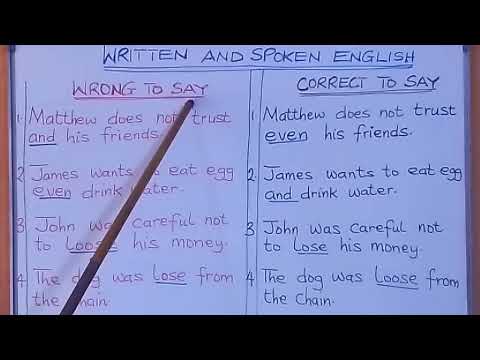 IMPROVE YOUR SPOKEN ENGLISH : LEARN CORRECT USE OF "and / even" ; "loose / lose" IN ENGLISH GRAMMAR