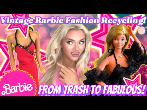 HOW TO RECYCLE BARBIE FASHION! SEWING FOR BARBIE! SUPERSTAR BARBIE! MAKING VINTAGE BARBIE CLOTHES!