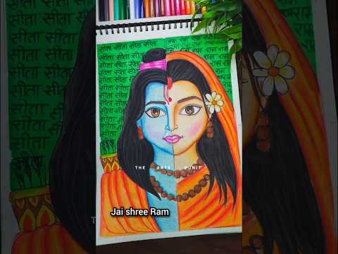 Siya Ram half face drawing 🥰✨ || ram sita drawing 🩷✨ || #shorts #siyaram #theartspunit