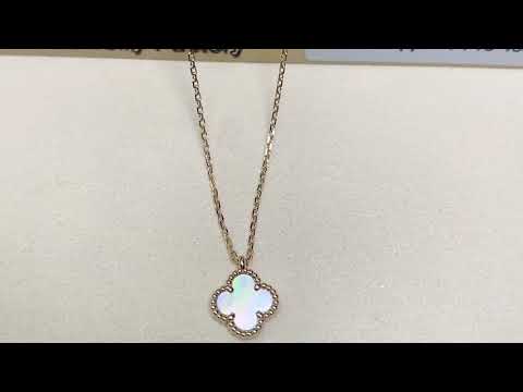 Van Cleef Arpels White Mother-of-Pearl Pendant Necklace#18kgold #jewellery