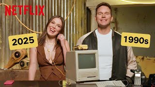 Chris Pratt Tests Millie Bobby Brown's Knowledge on 90s Tech | The Electric State | Netflix