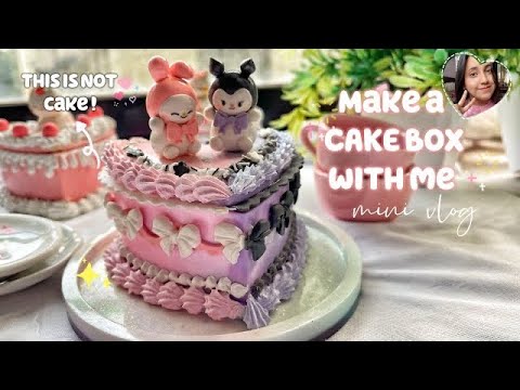 🎀Making DIY fake CAKE gift box ✨CLAY artist VLOG✨(all supplies + start to finish process)