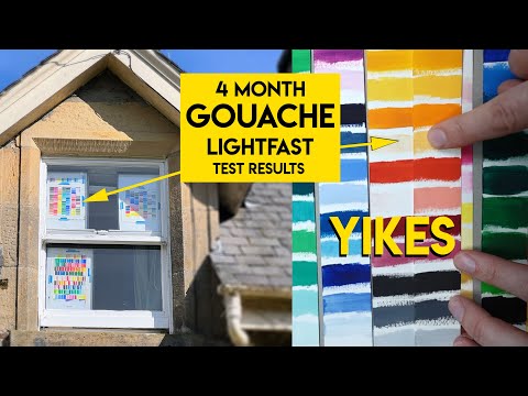 4 Month GOUACHE LIGHTFAST test results ✶ Winsor Newton, Holbein, HIMI, Daniel Smith, M Graham & MORE