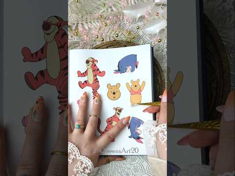 ASMR | Winnie the Pooh 🧸| Creative Journal | journal with me!#journal #asmr #scrapbook #art  #fun