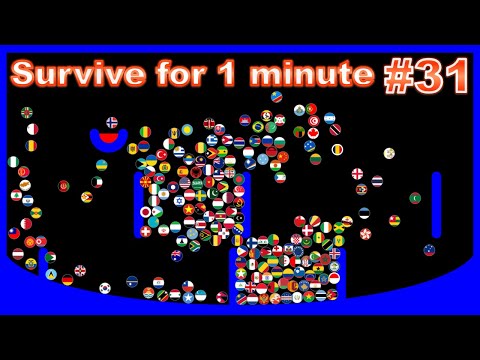 Survive for １minute #31 | 200 country elimination marble race in Algodoo | Marble Factory