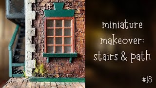 Miniature Makeover: Finishing the Doll's House Stairs & Realistic Mini Pavement. Dollhouse Diary #18