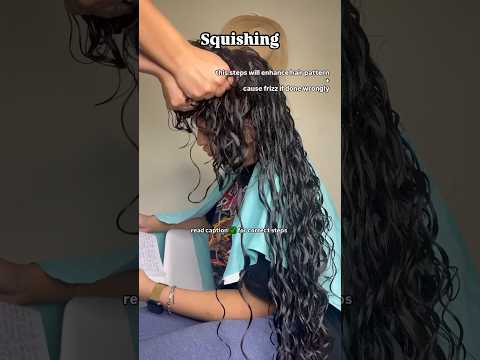 #squishing #curlyhair #curlyhairproducts #curlyhairgirl #curlyhairroutine tips for beginners