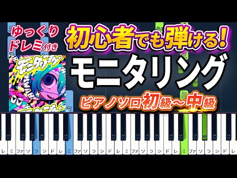 Monitoring - DECO*27 feat. Hatsune Miku - Easy Piano Tutorial【Piano Arrangement】