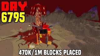 Building Nether mountains in my Minecraft Forever World - Hardcore Day 6795