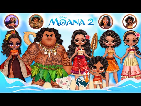 Disney Princess, Wednesday & Peach in MOANA 2 | Best DIY Fashion Paper Dolls