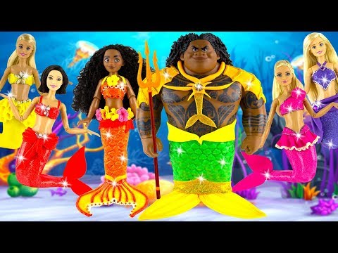 Play doh mermaid Moana Maui Rapunzel Aurora Cinderella Snow White princess play doh video