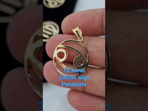 18 karat Zodiac sign pendant #gold #alahas #zodiac #ginto