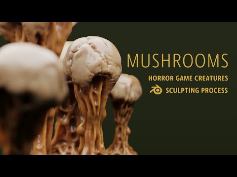 Sculpting Mushrooms For My Horror Game.